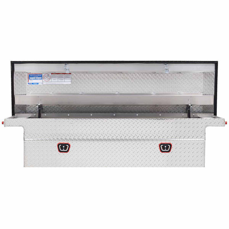 Weather Guard 121-0-03 Model 121-0-03 Saddle Box, Aluminum, Full Low Profile, Clear, 10.2 Cu. Ft.