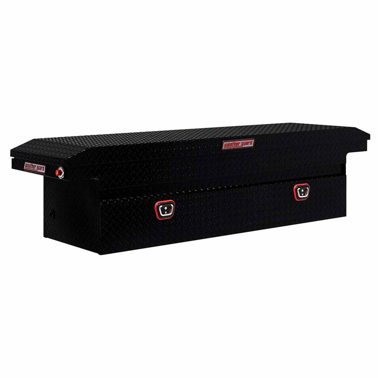 Weather Guard 121-5-03 Model 121-5-03 Saddle Box, Aluminum, Full Low Profile, Gloss Black, 10.2 Cu. Ft.