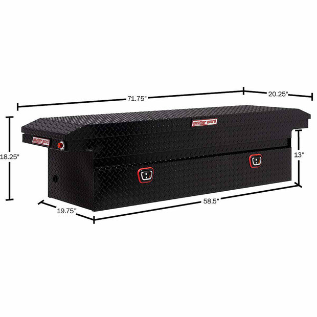 Weather Guard 121-5-03 Model 121-5-03 Saddle Box, Aluminum, Full Low Profile, Gloss Black, 10.2 Cu. Ft. - 6