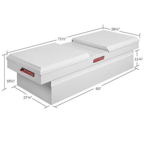 WeatherGuard 115-3-01 White Steel Gull Wing Cross Box, Full Extra Wide, 15.3 Cu Ft - 2