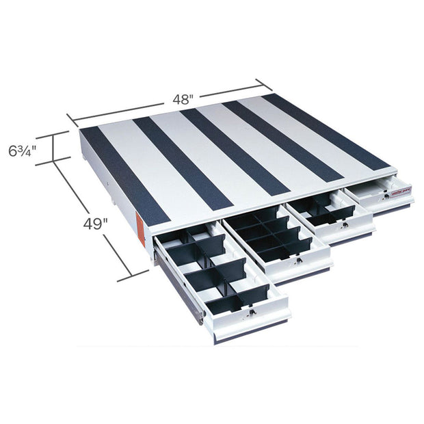 WeatherGuard 318-3 ITEMIZER 49" x 48" x 6.75" White Van Drawer Unit, Lateral - 2